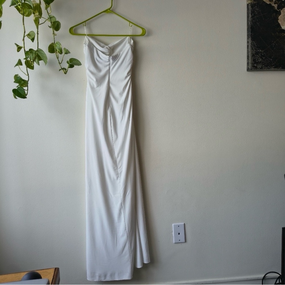 NWT ZARA White Strapless Cutout Maxi Dress - Size Small - Picture 8 of 12